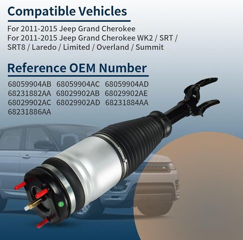 Front Right Air Suspension Strut Shock Absorber Compatible with 2011-2015 Jeep Grand Cherokee WK2 SRT SRT8 Laredo Limited Overland Summit Replace# 68029902, 68029902AC, 68029902AD, Air Shock Absorber in Saudi Arabia
