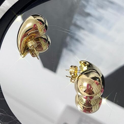 Teardrop Chunky Earrings for Women Trendy Hoop Earring Set Earring Dupes, Fashion Gold Large Drop Earrings in Saudi Arabia