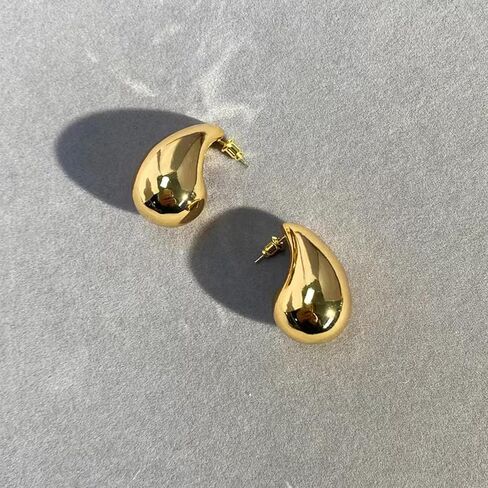 Teardrop Chunky Earrings for Women Trendy Hoop Earring Set Earring Dupes, Fashion Gold Large Drop Earrings in Saudi Arabia