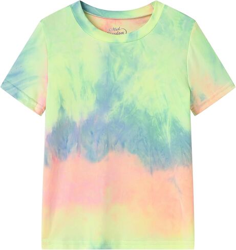 Mud Kingdom Fashion Boys Girls TIRTS TIE صبغة طبقة قصيرة الأكمام المحملات غير الرسمية العصرية للمدرسة 2-9Y in Saudi Arabia