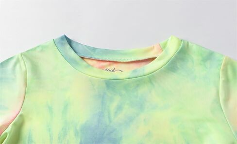 Mud Kingdom Fashion Boys Girls TIRTS TIE صبغة طبقة قصيرة الأكمام المحملات غير الرسمية العصرية للمدرسة 2-9Y in Saudi Arabia