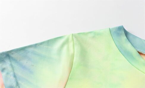 Mud Kingdom Fashion Boys Girls TIRTS TIE صبغة طبقة قصيرة الأكمام المحملات غير الرسمية العصرية للمدرسة 2-9Y in Saudi Arabia