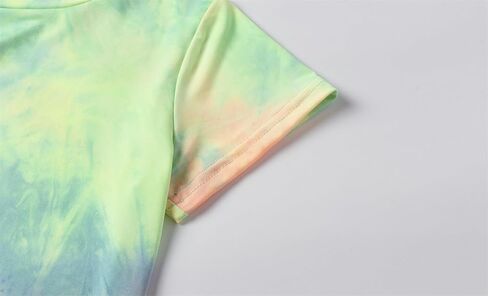 Mud Kingdom Fashion Boys Girls TIRTS TIE صبغة طبقة قصيرة الأكمام المحملات غير الرسمية العصرية للمدرسة 2-9Y in Saudi Arabia