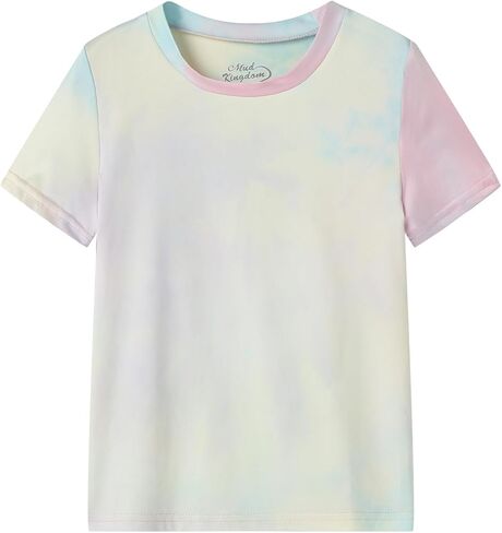 Mud Kingdom Fashion Boys Girls TIRTS TIE صبغة طبقة قصيرة الأكمام المحملات غير الرسمية العصرية للمدرسة 2-9Y in Saudi Arabia