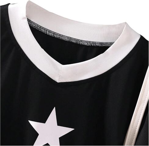 SweatyRocks Girl's Number Graphic T Shirt Oversized Long Sleeve V Neck Casual Jersery Tees Top in Saudi Arabia