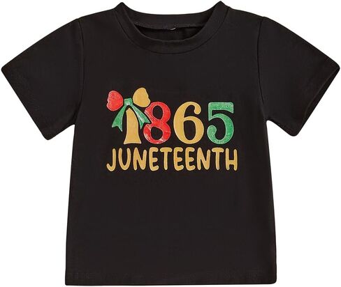 Kids Juneteenth T-Shirt for Toddler Boys Girls Coquette Bow 1865 Black History Celebrate American African Freedom Top in Saudi Arabia