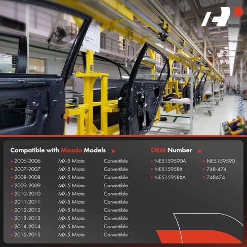 A-Premium Electric Power Window Regulator with Motor Compatible with Mazda MX-5 Miata 2006-2015 Convertible Front Driver Side in Kuwait