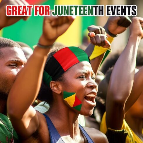 Hoteam 4 PCS Juneteenth Headbands African African Jamaica Rasta Juneteenth Knotted Veachned Veachned Red Black Green African Turban for Wicking Partness Party Party (Red Yellow Green Black) in Saudi Arabia