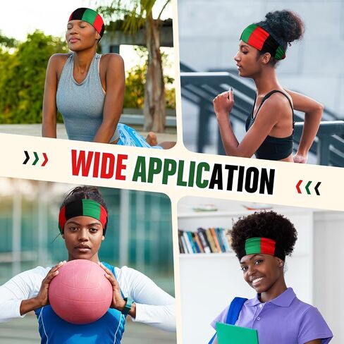 Hoteam 4 PCS Juneteenth Headbands African African Jamaica Rasta Juneteenth Knotted Veachned Veachned Red Black Green African Turban for Wicking Partness Party Party (Red Yellow Green Black) in Saudi Arabia