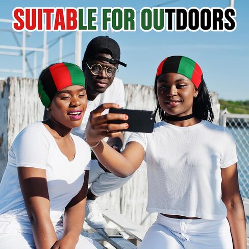 Hoteam 4 PCS Juneteenth Headbands African African Jamaica Rasta Juneteenth Knotted Veachned Veachned Red Black Green African Turban for Wicking Partness Party Party (Red Yellow Green Black) in Saudi Arabia