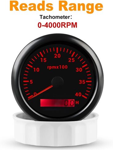 WATERWICH Tachometer 4000 RPM 85mm 3 3/8 inches 7 Colors for Car Marine Vehicle Boat in Saudi Arabia