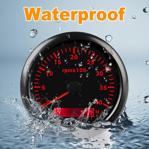 WATERWICH Tachometer 4000 RPM 85mm 3 3/8 inches 7 Colors for Car Marine Vehicle Boat in Saudi Arabia