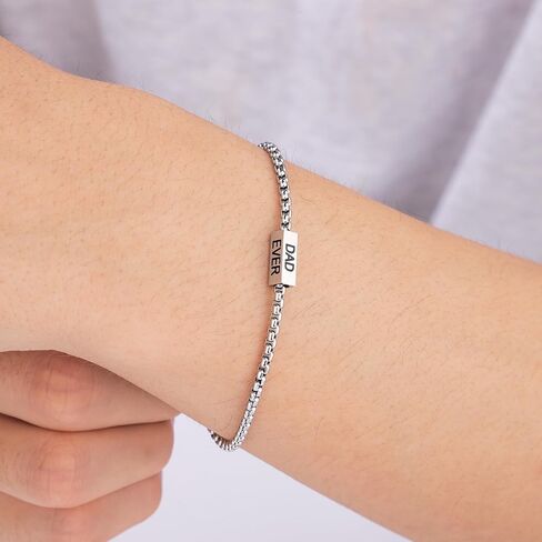 JoycuFF Fathers Day Gift for Dad, Gifts for Dad from Daughter Son Cool Fathers Day Birthday Gifts Ideas for Father New Papa Mens Bracelet Stainless Steel in Saudi Arabia