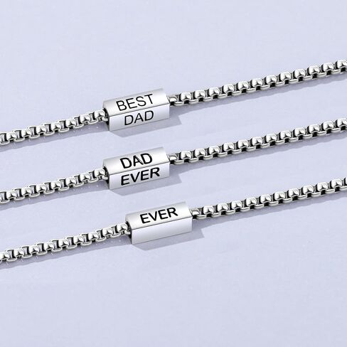 JoycuFF Fathers Day Gift for Dad, Gifts for Dad from Daughter Son Cool Fathers Day Birthday Gifts Ideas for Father New Papa Mens Bracelet Stainless Steel in Saudi Arabia