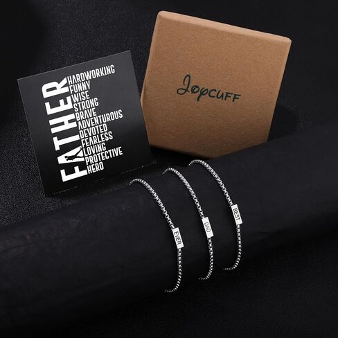 JoycuFF Fathers Day Gift for Dad, Gifts for Dad from Daughter Son Cool Fathers Day Birthday Gifts Ideas for Father New Papa Mens Bracelet Stainless Steel in Saudi Arabia