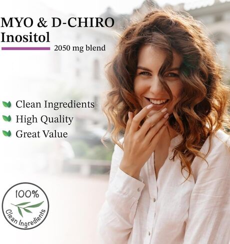 Puregen Labs inositol ملحق | Myo Inositol & D -Chiro Inositol 2050mg - 120 Caps | لا إضافات ضارة | غير المعدلة وراثيا ، لا الغلوتين والألبان - مصنوعة في الولايات المتحدة in Saudi Arabia