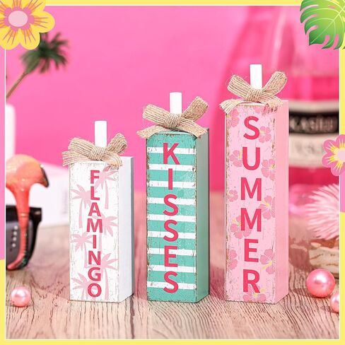 3 Pcs Mardi Gras Table Decor Mardi Gras Block Sign Rustic Farmhouse Wooden Tabletop Centerpieces for Carnival Tiered Tray Home Kitchen Shelf Party Decorations in Saudi Arabia