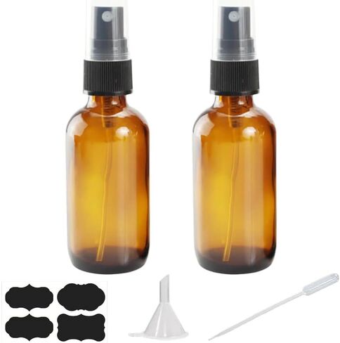 4 oz Amber Glass Spray Bottles for Essential Oils, Small Empty Fine Mist Spray Bottle,2 Pack with Funnel Dropper in Saudi Arabia