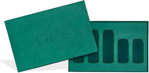 RIES Essential Refillable Toiletry Travel Bottles – Set of 5 (3.4oz & 1.7oz) Airless Pump Containers for Shampoo, Conditioner, Body, Face – Leak-Proof, TSA-Approved, Dishwasher Safe - Sand in Kuwait