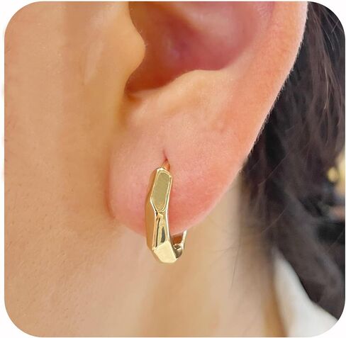 Plated Hoop Earrings for Women Irregular Hoop Earrings Hypoallergenic Jewelry for Gifts in Saudi Arabia