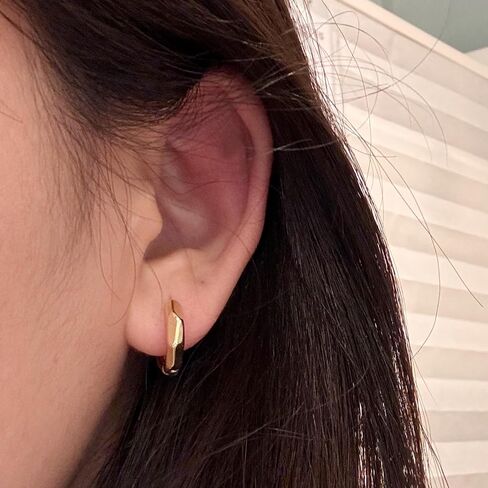 Plated Hoop Earrings for Women Irregular Hoop Earrings Hypoallergenic Jewelry for Gifts in Saudi Arabia