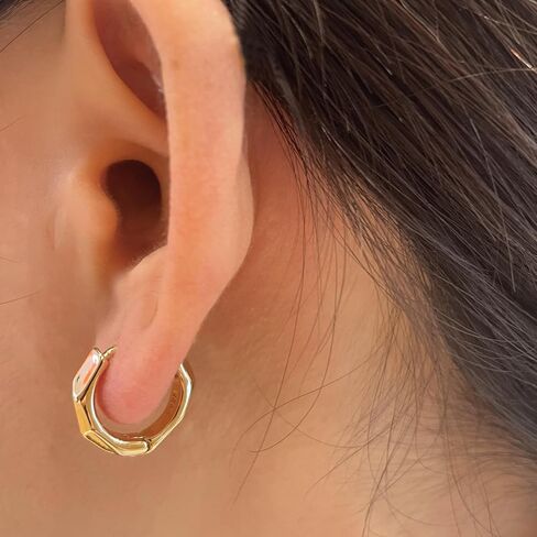 Plated Hoop Earrings for Women Irregular Hoop Earrings Hypoallergenic Jewelry for Gifts in Saudi Arabia