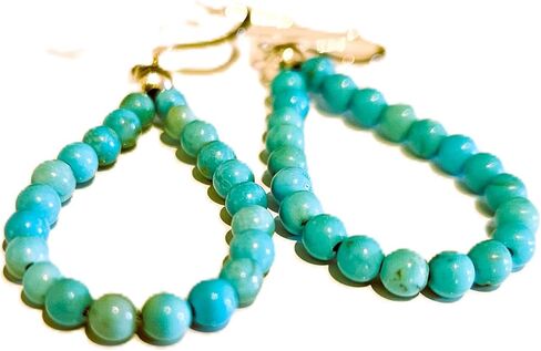 Turquoise and Sterling Silver Dangle Earrings, Teardrop, December Birthstone, Throat Chakra (Howlite Turquiose with Sterling) in Saudi Arabia