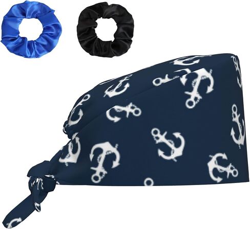 Working Cap Scrub Cap with Sweatband Buttons Adjustable Unisex Women Tie Back Hat Nurse Surgical Caps in Kuwait