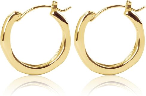 Plated Hoop Earrings for Women Irregular Hoop Earrings Hypoallergenic Jewelry for Gifts in Saudi Arabia