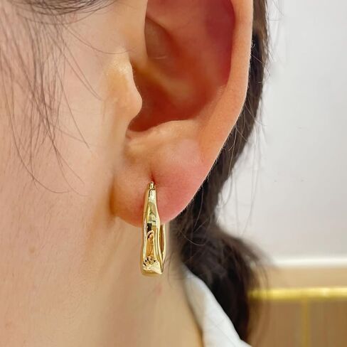 Plated Hoop Earrings for Women Irregular Hoop Earrings Hypoallergenic Jewelry for Gifts in Saudi Arabia