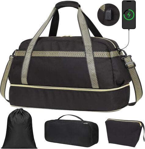 Cambond Weekender Bags for Women - Overnight Bags for Women Travel with Expandable Shoe Compartment and USB Charging Port in Saudi Arabia