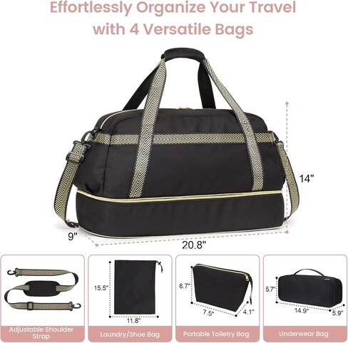 Cambond Weekender Bags for Women - Overnight Bags for Women Travel with Expandable Shoe Compartment and USB Charging Port in Saudi Arabia