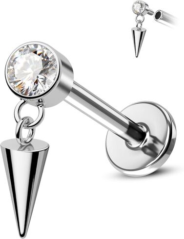 Hidden Helix Earrings G23 Solid Titanium Helix Cartilage Earrings Stud 16G Internally Threaded Helix Tragus Jewelry Flat Back in Saudi Arabia