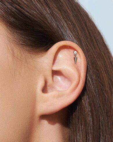 Hidden Helix Earrings G23 Solid Titanium Helix Cartilage Earrings Stud 16G Internally Threaded Helix Tragus Jewelry Flat Back in Saudi Arabia
