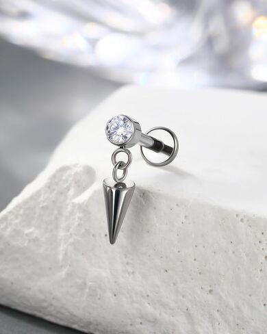 Hidden Helix Earrings G23 Solid Titanium Helix Cartilage Earrings Stud 16G Internally Threaded Helix Tragus Jewelry Flat Back in Saudi Arabia
