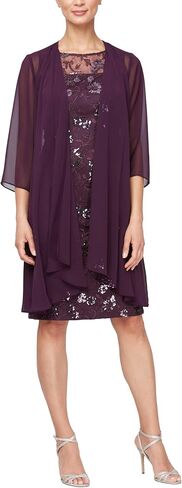 Alex Evenings Women's Midi Length Embroidered Fit and Flare Dress in Saudi Arabia