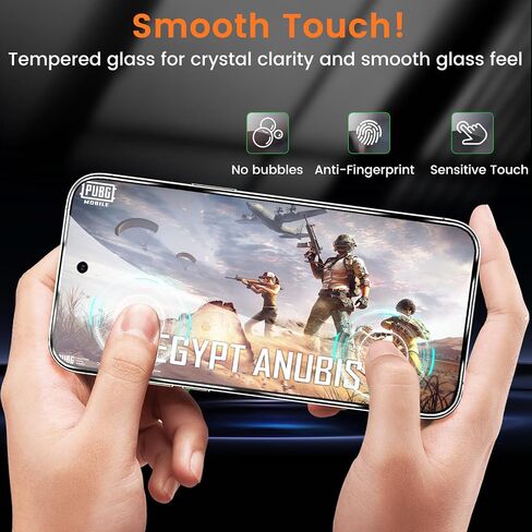 4+4 قطع من واقي شاشة Samsung Galaxy A55 5G، 4 قطع من واقي الشاشة الزجاجي المقوى مع 4 قطع من واقي عدسة الكاميرا، حافظة صلابة 9H مضادة لبصمات الأصابع وخالية من الفقاعات in Kuwait