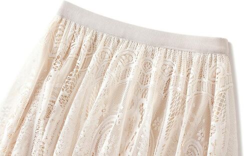 نساء A-Line Fairy مرنة الخصر Tulle Lace Midi Skirt in Kuwait