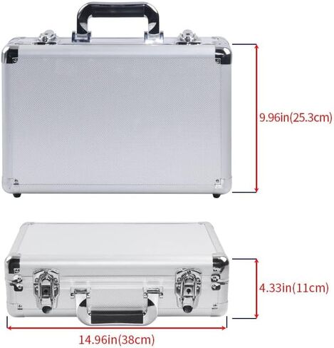 15in Aluminum Hard Case with DIY Customizable Foam Insert (14 x 9 x 4in Interior) in Saudi Arabia