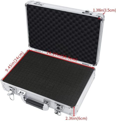 15in Aluminum Hard Case with DIY Customizable Foam Insert (14 x 9 x 4in Interior) in Saudi Arabia