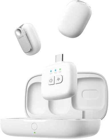 ULANZI A30 Tiny Mic Magnetic, Wireless Lavalier Microphone Mini Size, Noise Cancellation, 164 ft Range, 20H Battery Life, Lapel Microphone for Video Recording, DSLR, iPhones, Android, PC in Kuwait