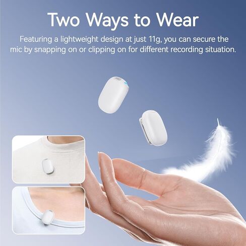 ULANZI A30 Tiny Mic Magnetic, Wireless Lavalier Microphone Mini Size, Noise Cancellation, 164 ft Range, 20H Battery Life, Lapel Microphone for Video Recording, DSLR, iPhones, Android, PC in Kuwait