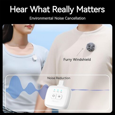 ULANZI A30 Tiny Mic Magnetic, Wireless Lavalier Microphone Mini Size, Noise Cancellation, 164 ft Range, 20H Battery Life, Lapel Microphone for Video Recording, DSLR, iPhones, Android, PC in Kuwait