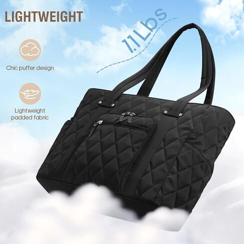 Tote Bag for Women, Lightweight Puffy Tote Bag with Compartments, Quilted Shoulder Bag Handbag for Travel, Work in Saudi Arabia
