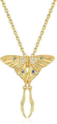 BENEIGE Gold Butterfly Necklace For Women 14K Gold Plated Cubic Zirconia Charm Necklaces Pendant Jewelry Gifts in Kuwait