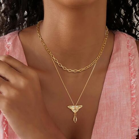 BENEIGE Gold Butterfly Necklace For Women 14K Gold Plated Cubic Zirconia Charm Necklaces Pendant Jewelry Gifts in Kuwait