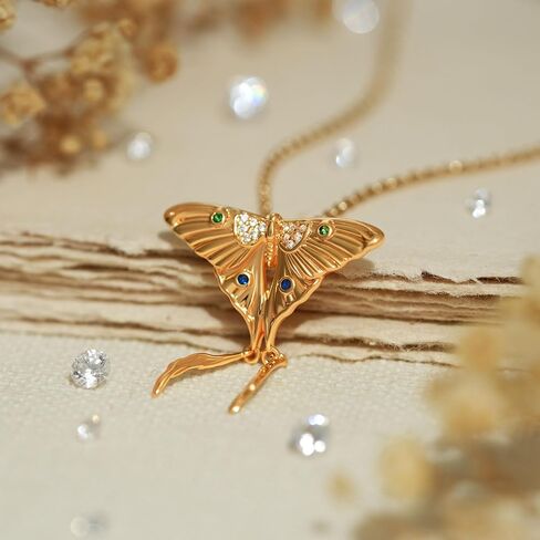 BENEIGE Gold Butterfly Necklace For Women 14K Gold Plated Cubic Zirconia Charm Necklaces Pendant Jewelry Gifts in Kuwait