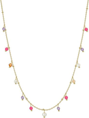 Natural Stone Necklaces for Women 14K Gold Plated waterproof Dainty Colorful Beaded Charm Choker Delicate Cute Summer Boho Beach Necklaces Jewelry Gift Sister, best friend, Birthday in Kuwait
