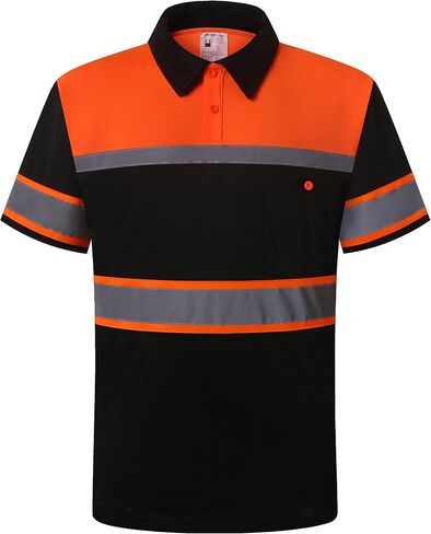 Safety Shirts for Men,High Reflective Men Polo Shirts with Pocket,Short Sleeve Workwear Breathable in Saudi Arabia