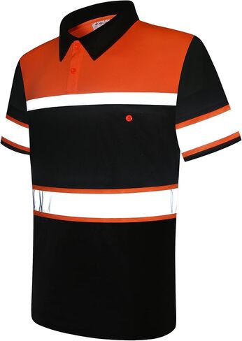 Safety Shirts for Men,High Reflective Men Polo Shirts with Pocket,Short Sleeve Workwear Breathable in Saudi Arabia